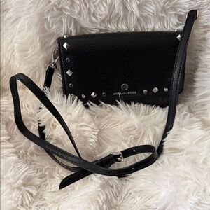 Michael Kors Black Crossbody Bag with Silver Studs
